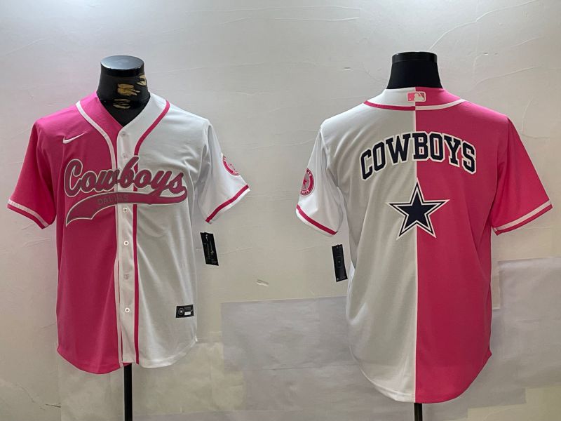 Men Dallas Cowboys Blank white pink Joint Name 2024 Nike Limited NFL Jersey style 10